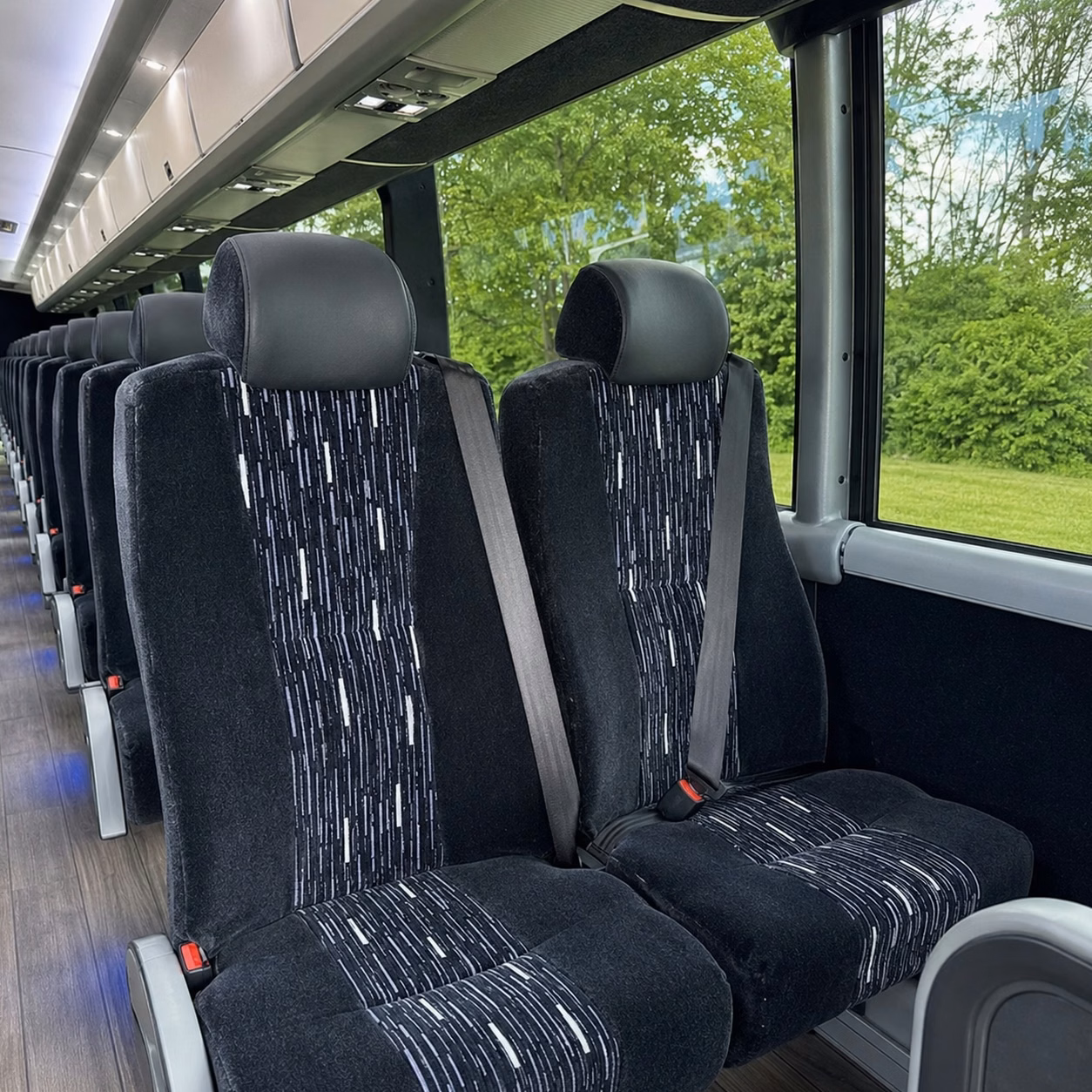 56 passenger charter bus interior